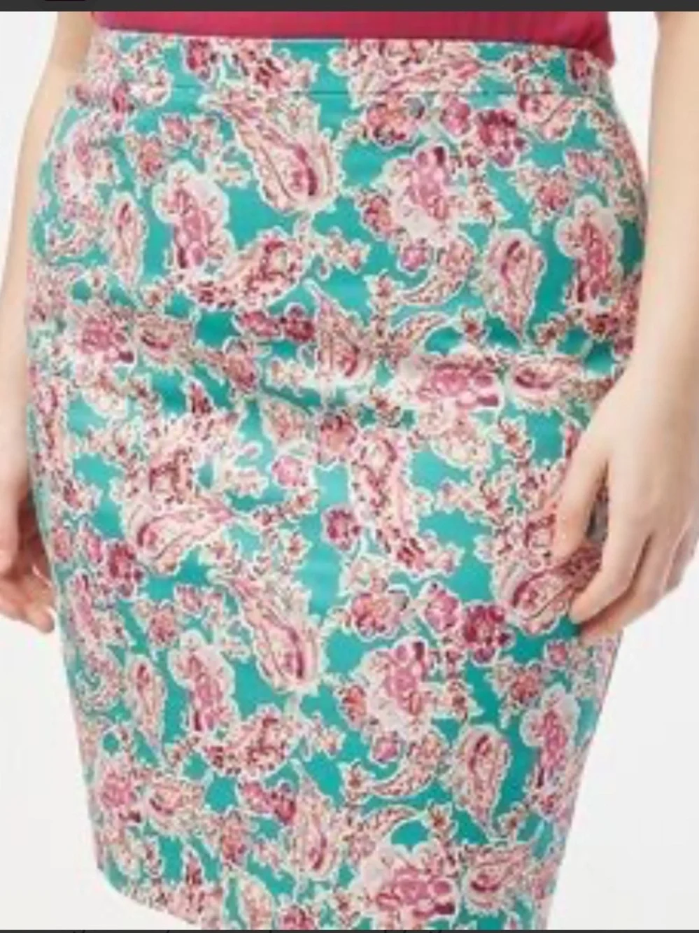 J. Crew Cotton Floral Pencil Skirt Stretch Size: 10 Length: 22”